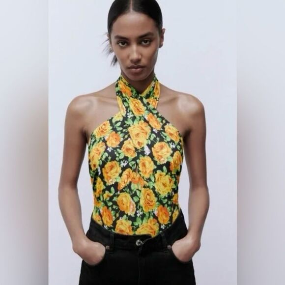 Zara Floral Bodysuit Size Small - Picture 1 of 7